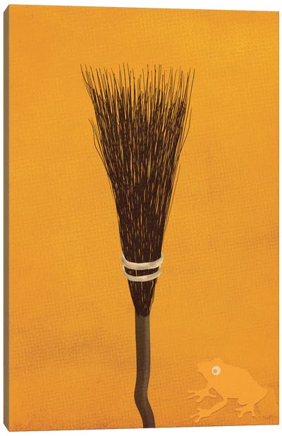 Broomsticks At The Ready Canvas Art Print - Witch Art