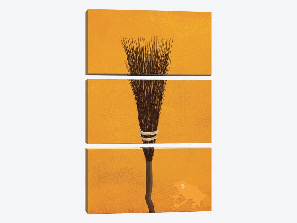 Broomsticks At The Ready by 5by5collective 3-piece Canvas Print