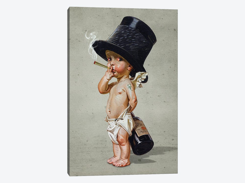 Little Smoker by Figaro Many 1-piece Canvas Print