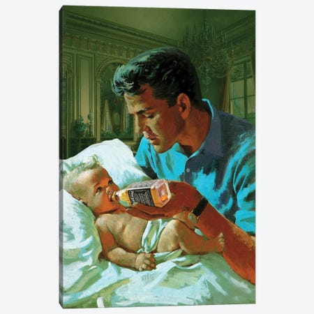 My Lovely Daddy Canvas Print #FGM35} by Figaro Many Art Print