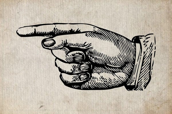 Hands: Victorian Pointing Finger Landscape Left by FisherCraft