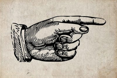 Victorian Pointing Finger Landscape Right by FisherCraft canvas print