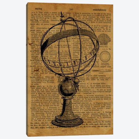 Sexton Etching On Old Paper Canvas Print #FHC122} by FisherCraft Canvas Artwork