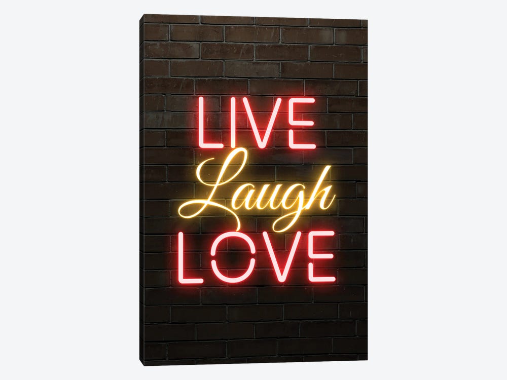 Live Laugh Love Red, Yellow, Red by FisherCraft 1-piece Canvas Art