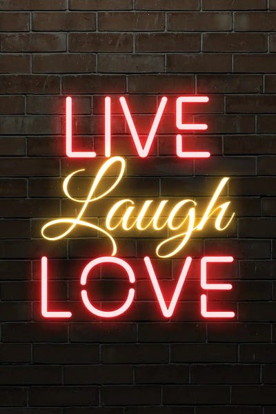 Neon: Live Laugh Love Red, Yellow, Red by FisherCraft