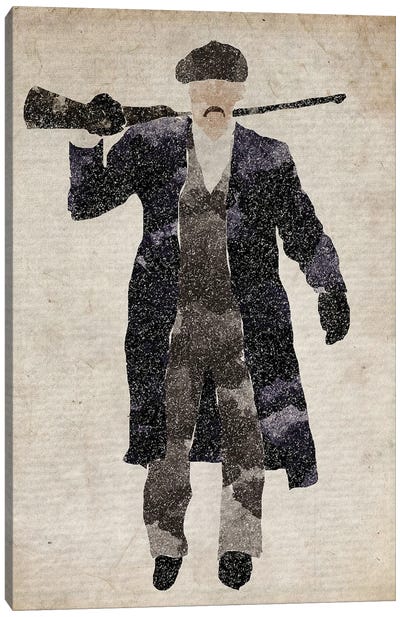 Peaky Blinders Arthur Shelby Armed Canvas Art Print - Crime Drama TV Show Art
