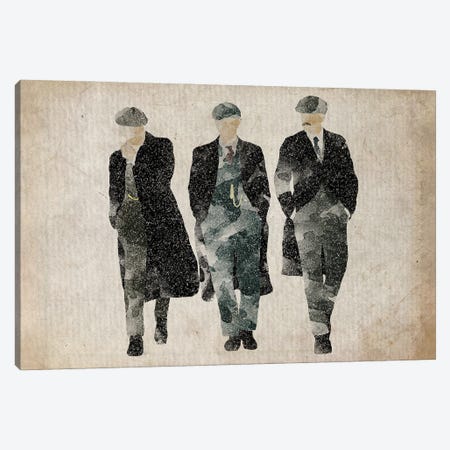 Peaky Blinders The Shelby Boys In Grey Canvas Print #FHC168} by FisherCraft Canvas Wall Art