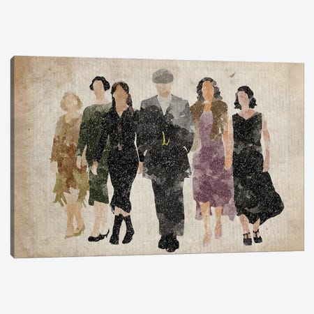 Peaky Blinders Tommy With The Women Canvas Print #FHC172} by FisherCraft Art Print