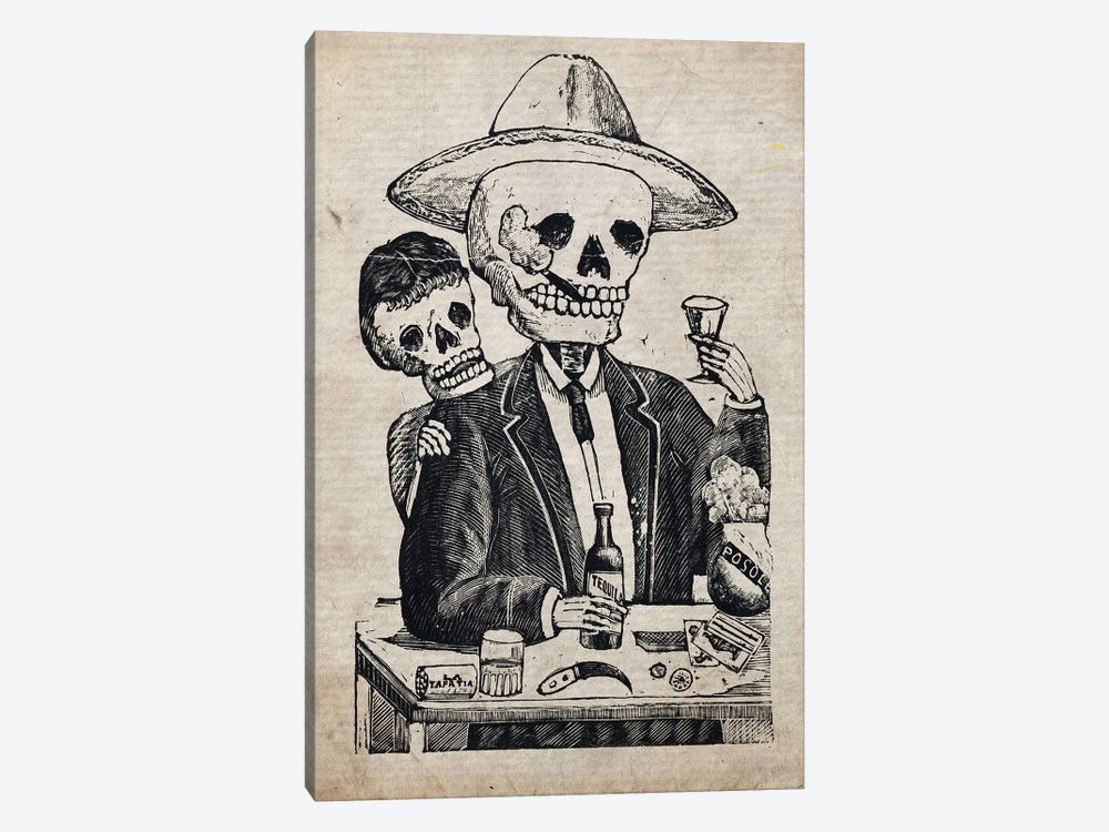 Jose Guadalupe Alcoholic Calavera by FisherCraft 1-piece Art Print
