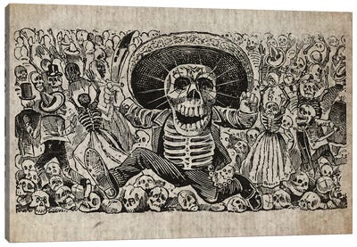 Jose Guadalupe Calavera Oaxaqueña Canvas Art Print - Skeleton Art