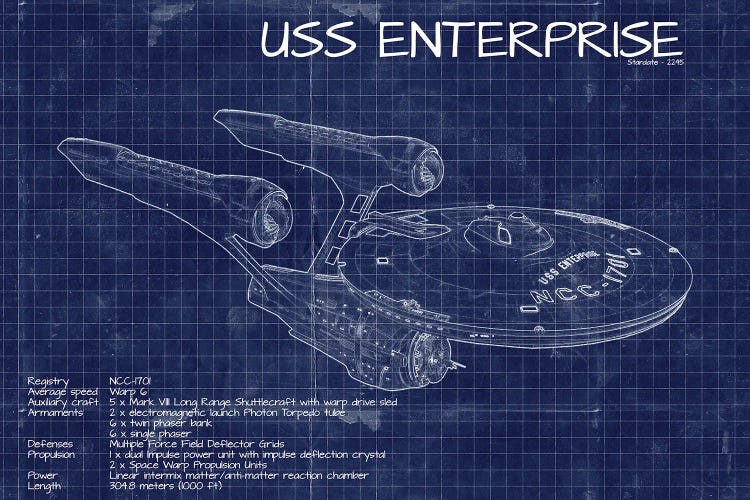 Star Trek USS Enterprise NCC-1701 Blueprint