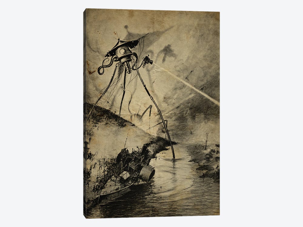 War Of The Worlds River Attack by FisherCraft 1-piece Canvas Artwork