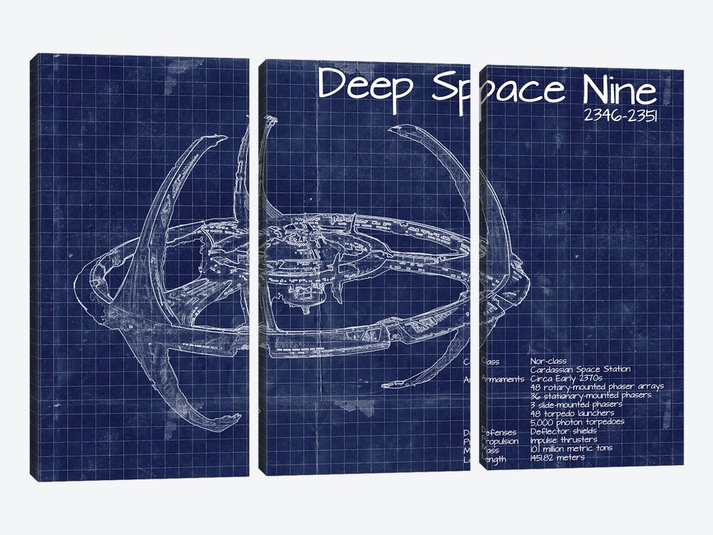 Deep Space Nine by FisherCraft 3-piece Canvas Wall Art