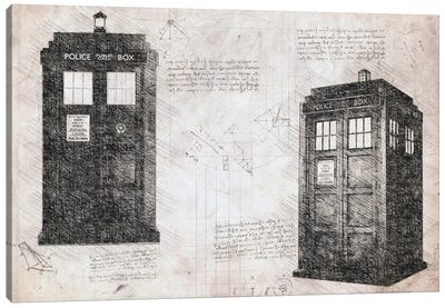 Dr Who Tardis Dark Canvas Art Print - Dr. Who