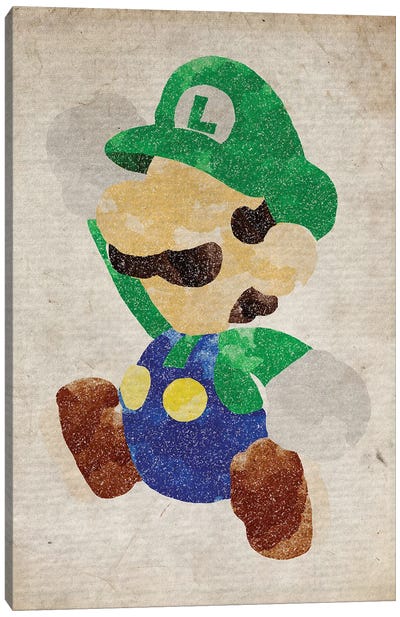 Luigi Canvas Art Print - Fictional Character Art
