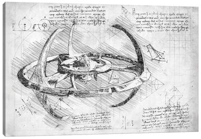 Star Trek Deep Space Nine B&W Canvas Art Print - Blueprints & Patent Sketches