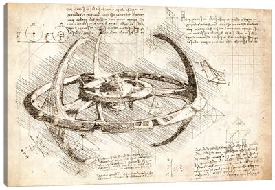 Star Trek Deep Space Nine Sepia Canvas Art Print - Blueprints & Patent Sketches