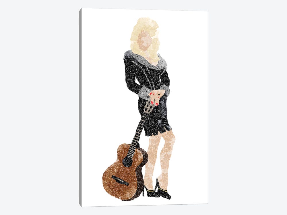 Dolly Parton White Background by FisherCraft 1-piece Art Print