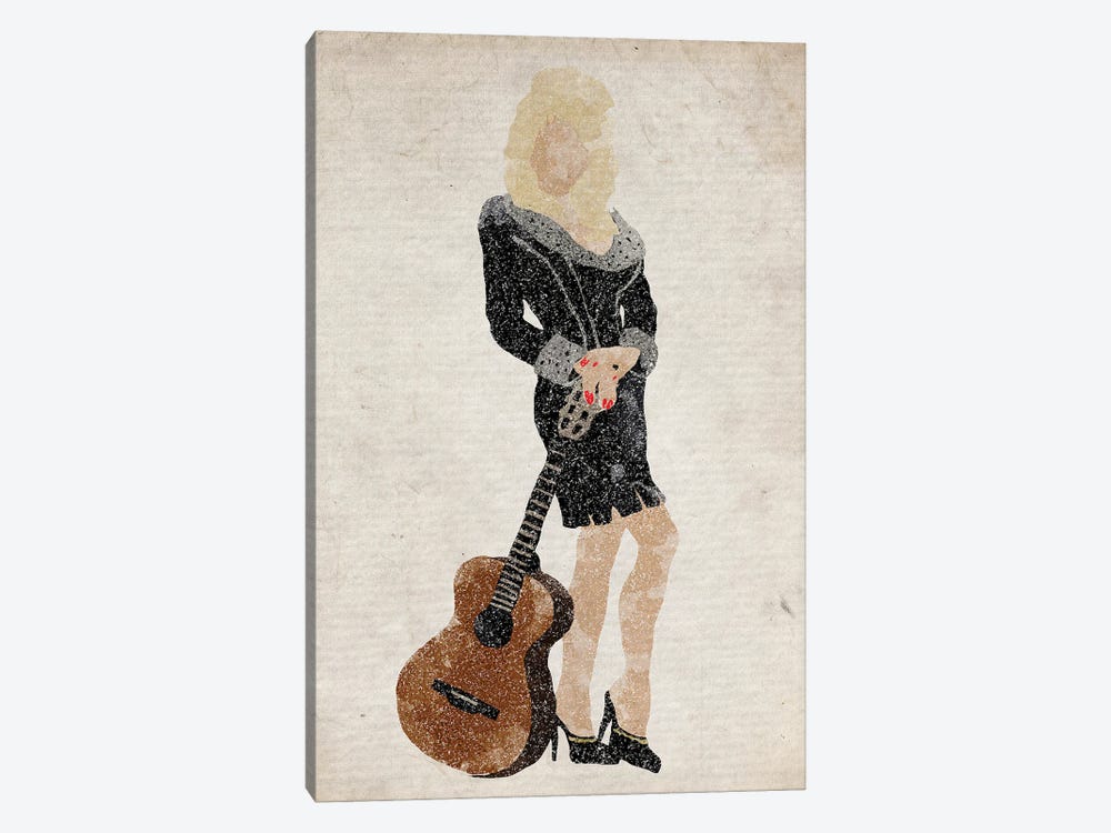 Dolly Parton Old Paper Background by FisherCraft 1-piece Canvas Artwork