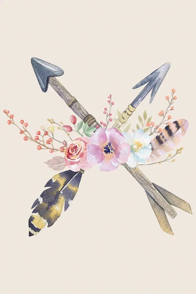 Bohemian Flowered Arrows by FisherCraft canvas print