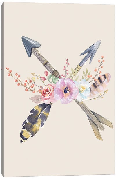 Bohemian Flowered Arrows Canvas Art Print - FisherCraft