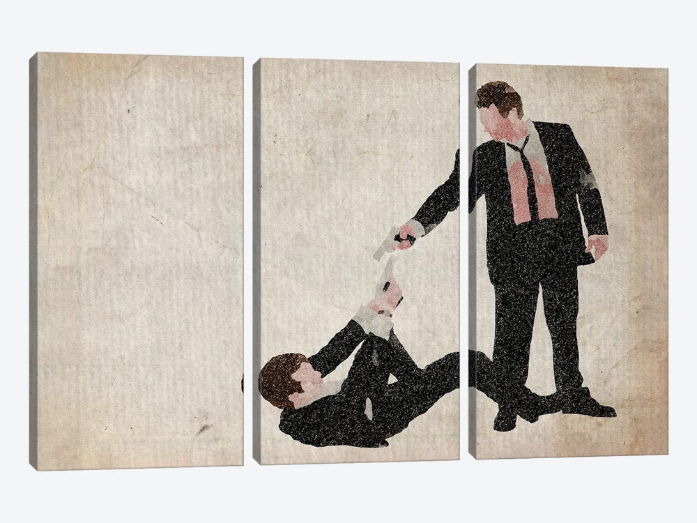 Reservoir Dogs Stand Off Scene Watercolour Print by FisherCraft 3-piece Canvas Print