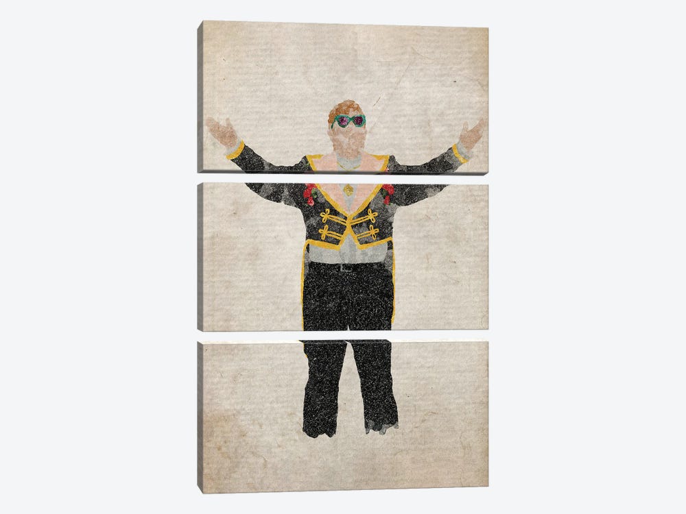 Elton John by FisherCraft 3-piece Canvas Print