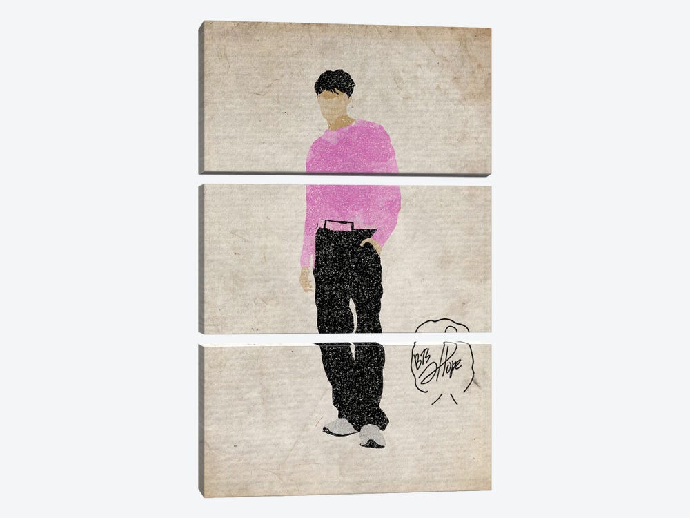 BTS Jhope Watercolor Print by FisherCraft 3-piece Canvas Art