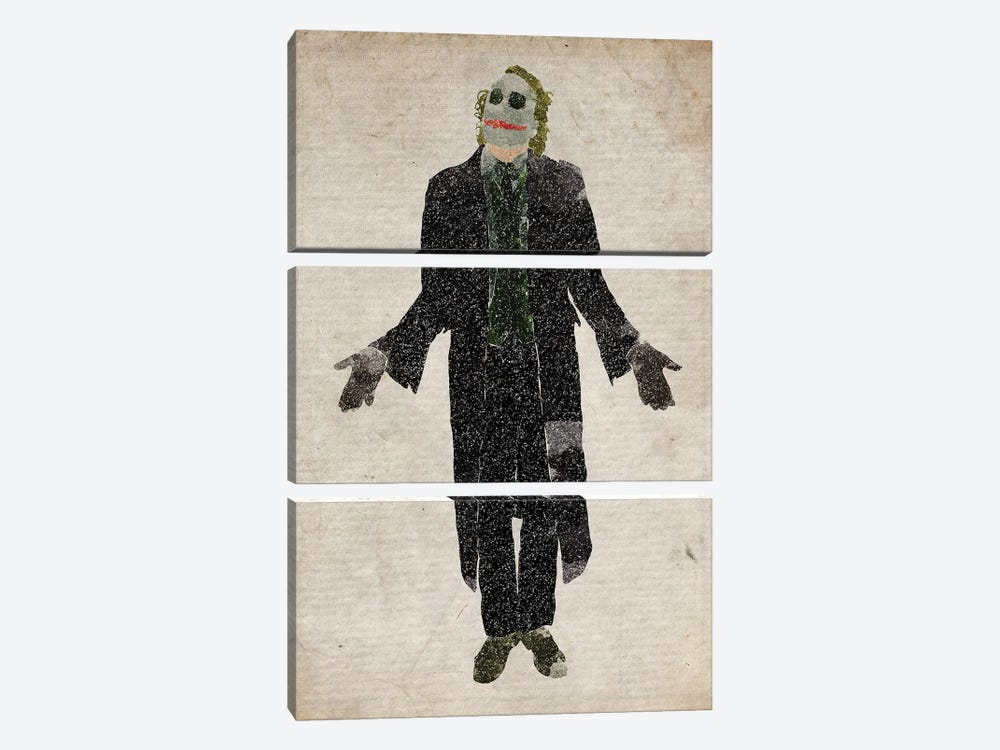 The Joker Heath Ledger by FisherCraft 3-piece Canvas Wall Art