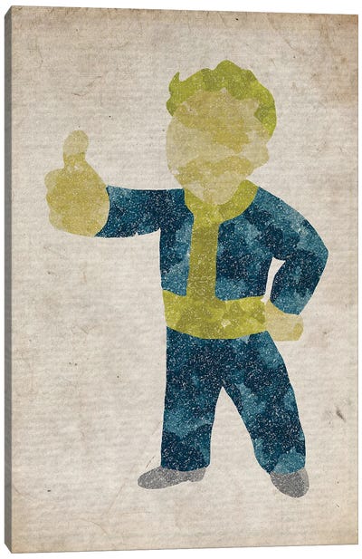 Fallout Vault Boy Canvas Art Print - Video Game Art