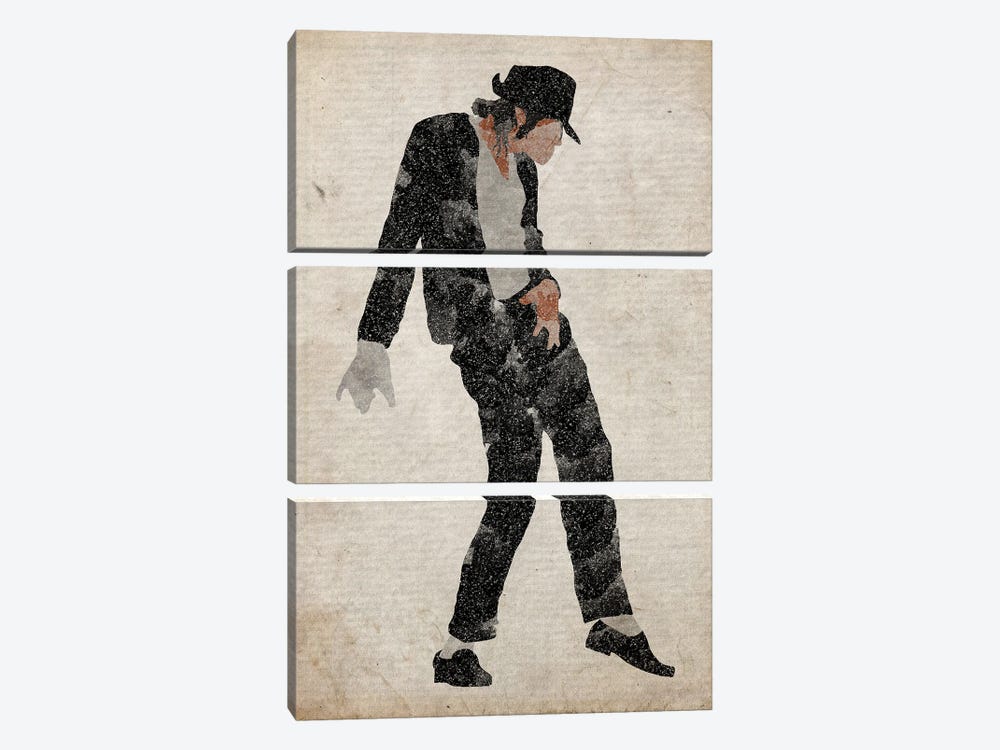 Michael Jackson Black Hat by FisherCraft 3-piece Canvas Art Print