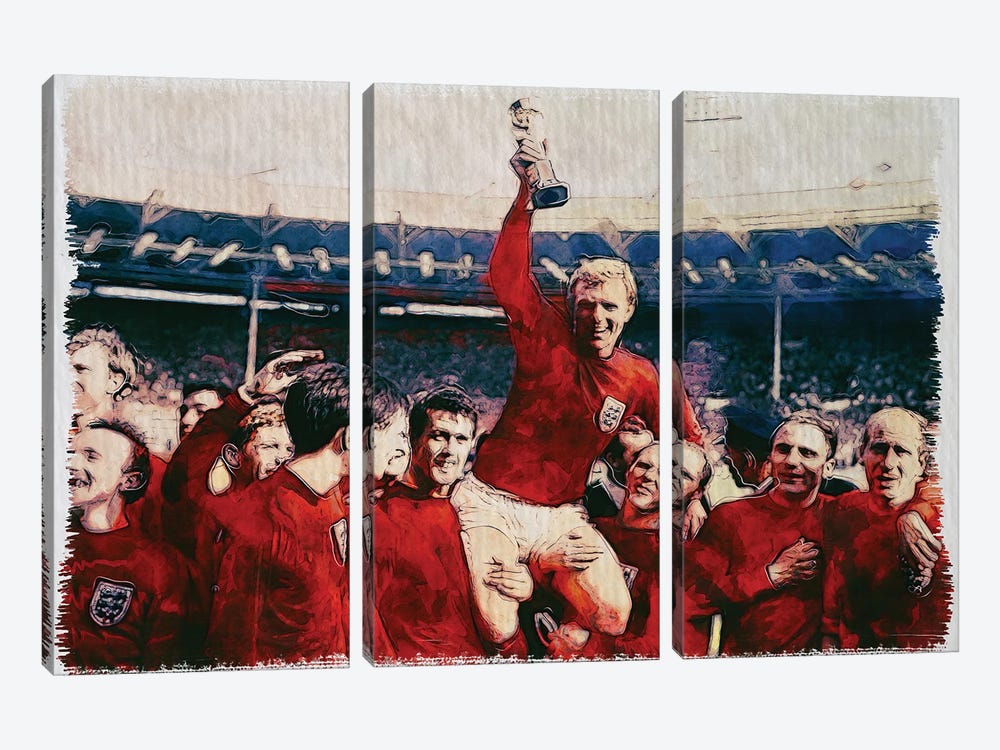 1966 England World Cup by FisherCraft 3-piece Canvas Wall Art