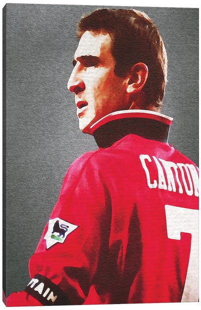 Eric Cantona Canvas Art Print - Soccer Art