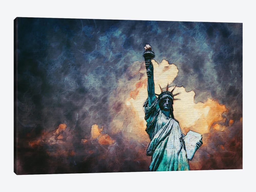 NYC Statue Of Liberty by FisherCraft 1-piece Art Print