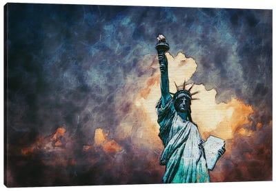 NYC Statue Of Liberty Canvas Art Print - FisherCraft