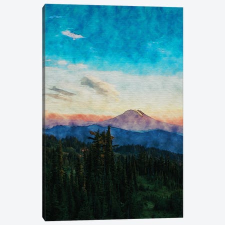 Forest And Mountain Canvas Print #FHC384} by FisherCraft Art Print