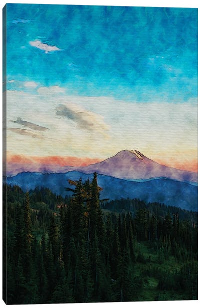 Forest And Mountain Canvas Art Print - FisherCraft