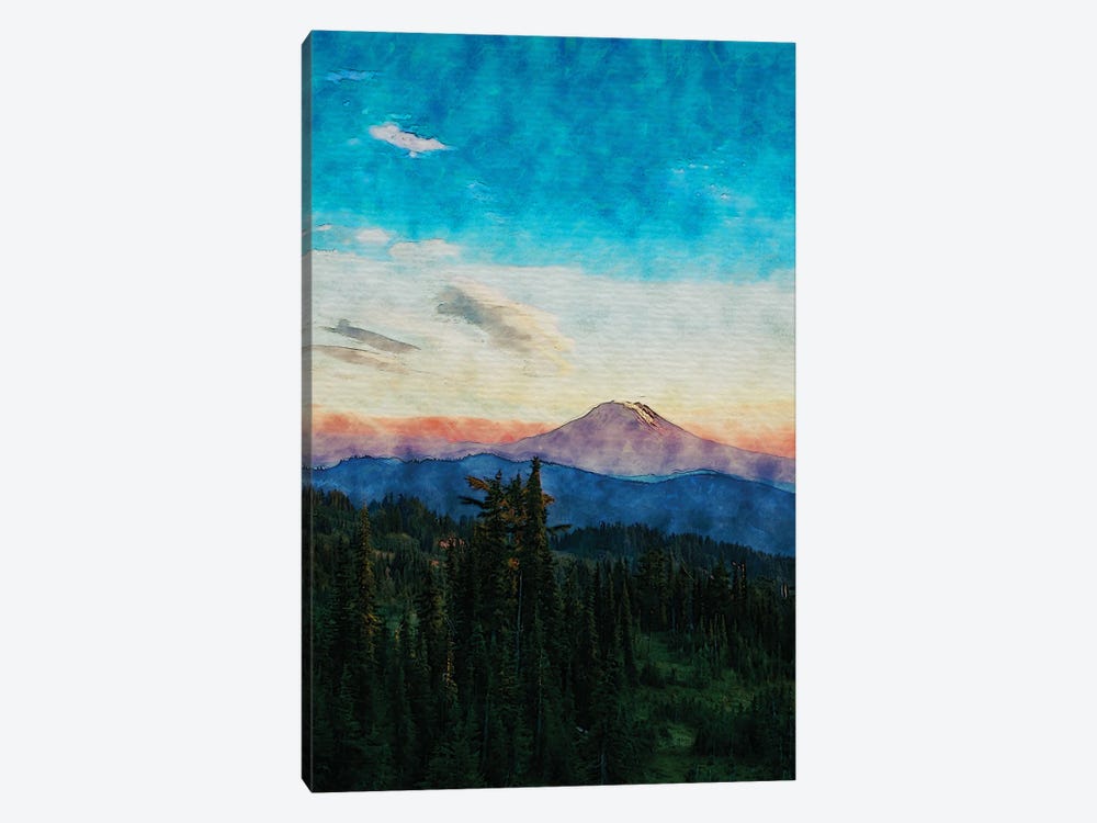 Forest And Mountain by FisherCraft 1-piece Canvas Wall Art