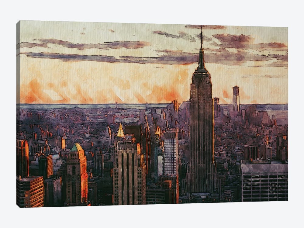 New York City Empire State Building by FisherCraft 1-piece Canvas Print