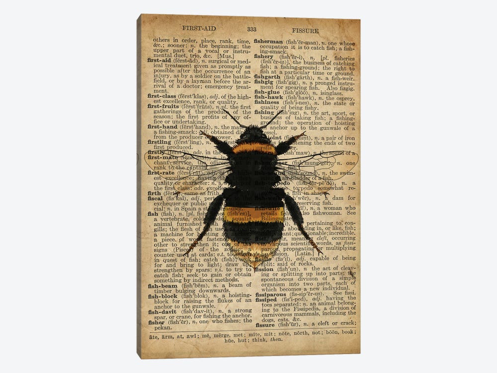 Bumble Bee by FisherCraft 1-piece Canvas Wall Art