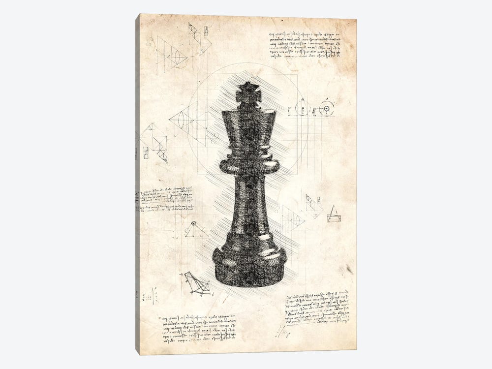 Da Vinci Chess Piece - King by FisherCraft 1-piece Canvas Wall Art