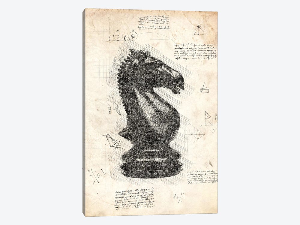 Da Vinci Chess Piece - Knight by FisherCraft 1-piece Art Print