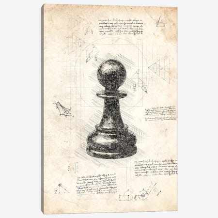 Da Vinci Chess Piece - Pawn Canvas Print #FHC405} by FisherCraft Canvas Artwork