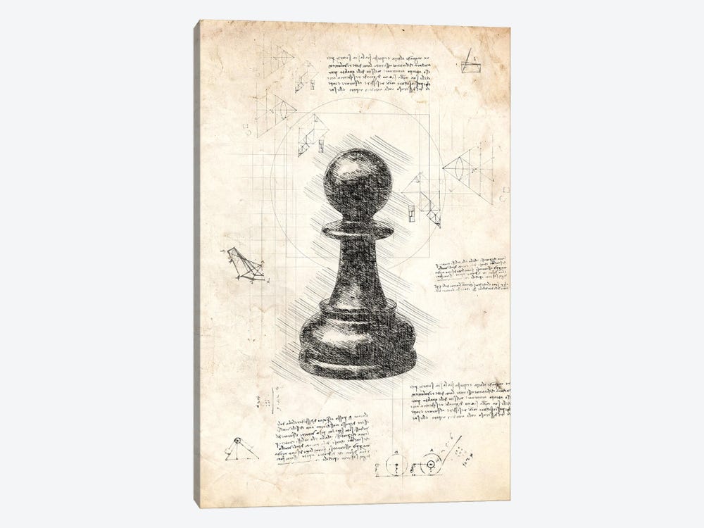 Da Vinci Chess Piece - Pawn by FisherCraft 1-piece Canvas Art