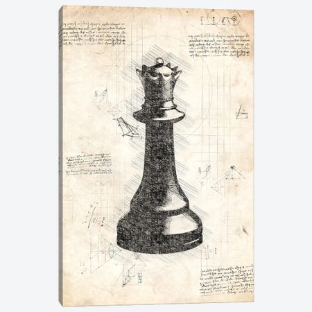 Da Vinci Chess Piece - Queen Canvas Print #FHC406} by FisherCraft Canvas Art