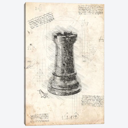 Da Vinci Chess Piece - Rook Canvas Print #FHC407} by FisherCraft Canvas Artwork