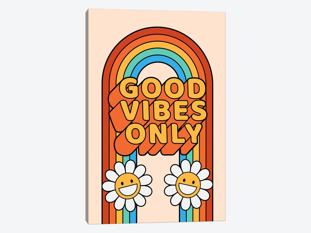 Good Vibes Only Flower Power by FisherCraft 1-piece Canvas Print