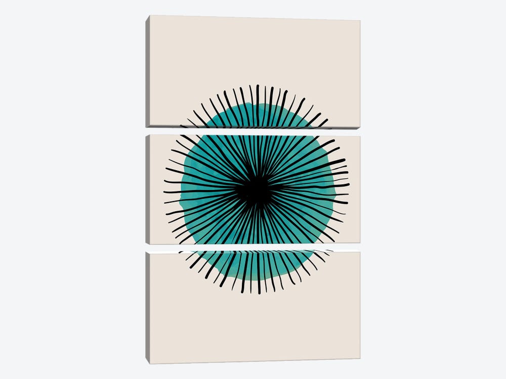 Turquoise Abstract Print by FisherCraft 3-piece Canvas Art Print