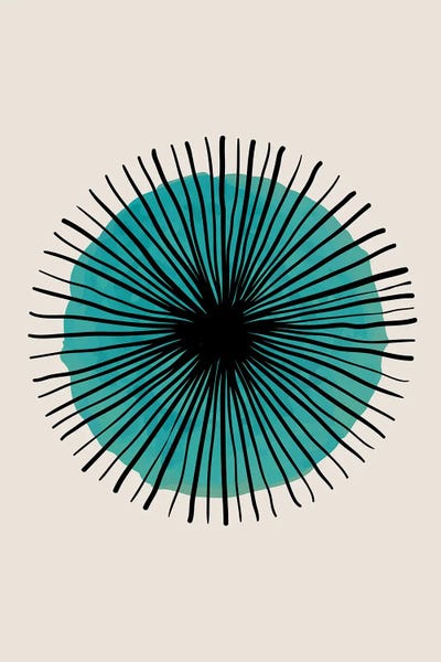 Teal Abstract Art: Turquoise Abstract Print by FisherCraft