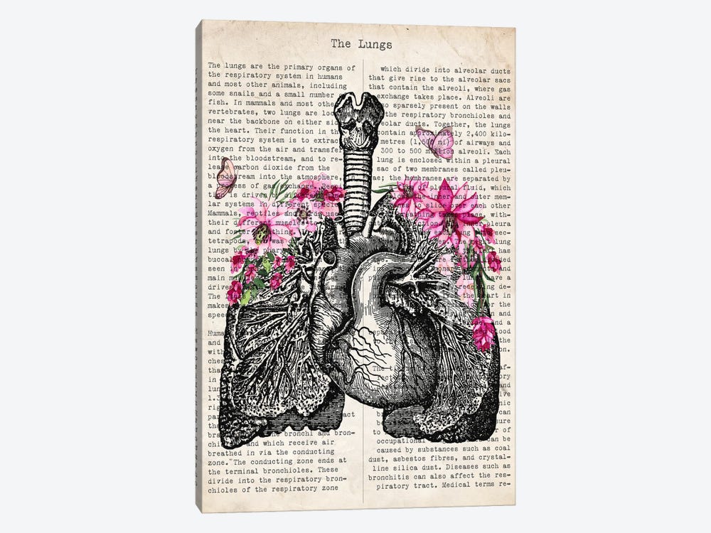 Flower Lungs by FisherCraft 1-piece Canvas Print